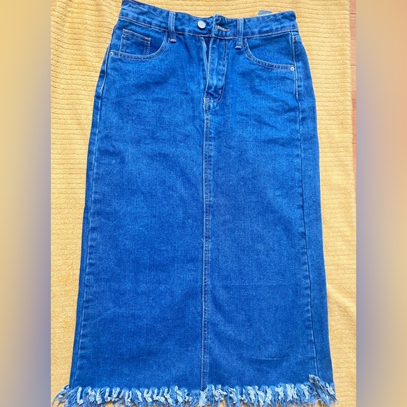 High Waist Denim Skirt |The color is blue and size is medium | Shein - Picture 5 of 13